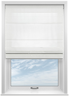 Teramo Voile, Balmy White - Twist&Fit Roman Blind